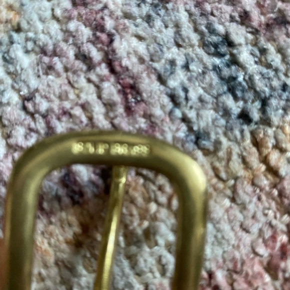 NWOT Men's Lands End 506 brass buckle leather & Fabric belt size 34 made in USA - Picture 4 of 8